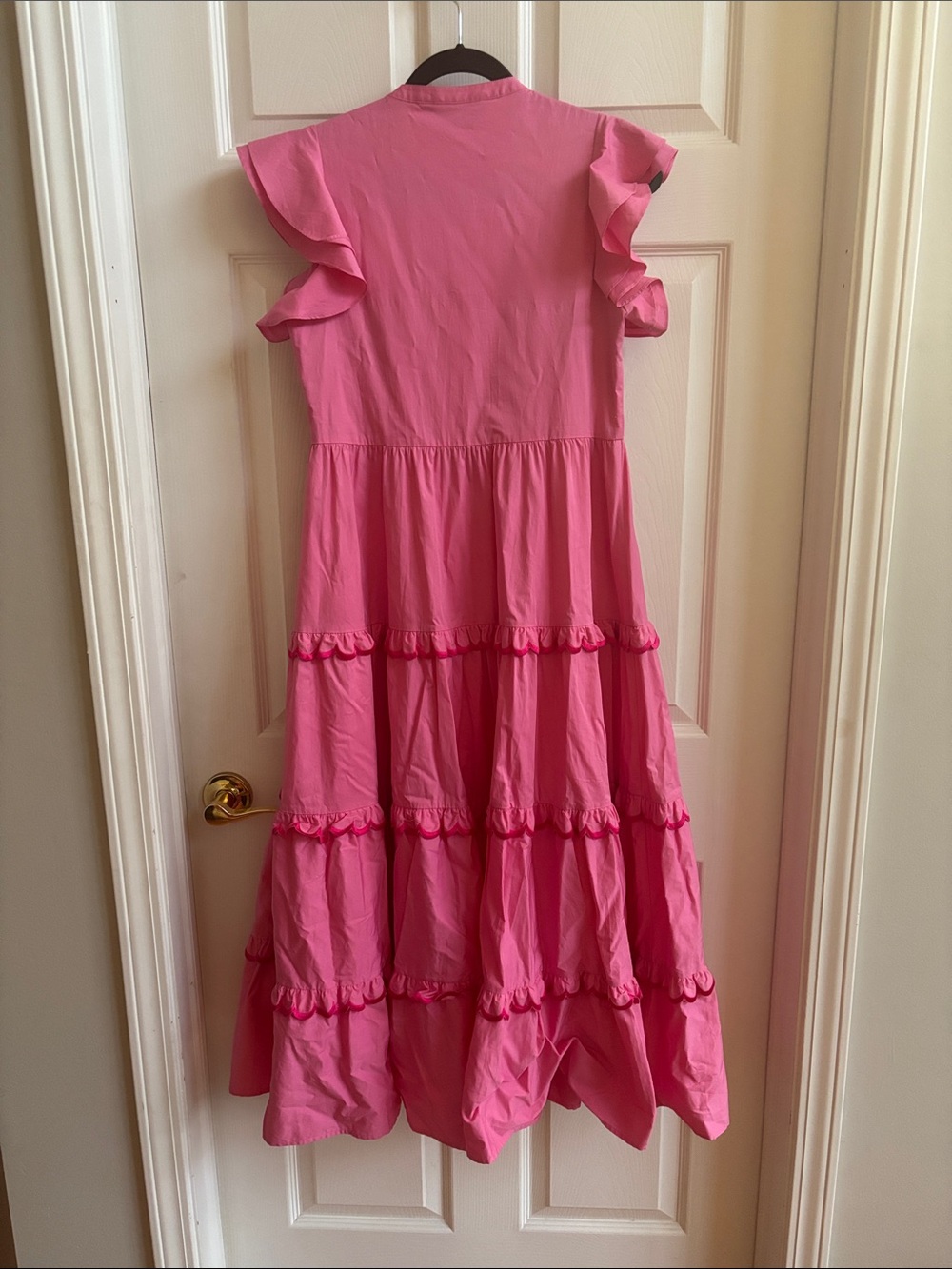 CROSBY by Mollie Burch Bright Pink Ruffle Tiered Dress - Picture 2 of 2